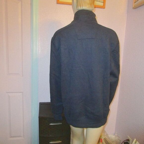 IZOD Mens Classic Quarter Zip Rugby Pullover Sweater Size M Peacoat Blue NWT - Picture 9 of 10
